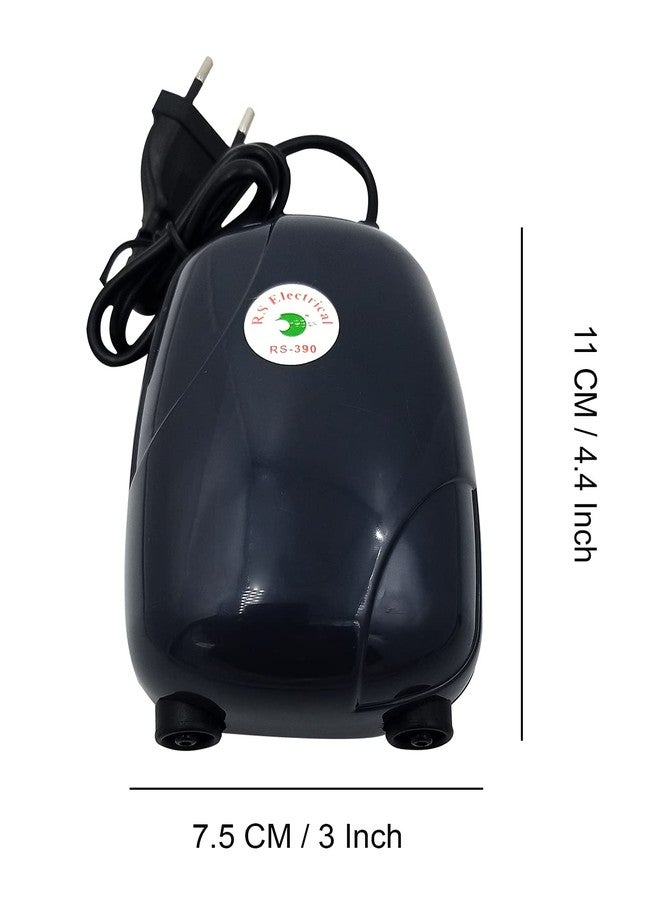 JAINSONS PET PRODUCTS طقم مضخة هواء لأحواض السمك من جاينسونز لمنتجات الحيوانات الأليفة (390 روبية) - 5 واط، تدفق أقصى 3.5 لتر/دقيقة، ضوضاء منخفضة، موفرة للطاقة - تتضمن حجرين هوائيين وأنبوب سيليكون بطول 3 أمتار - إنتاجية عالية لأحواض السمك - Image 2